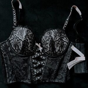 Victoria secret pink lace corset